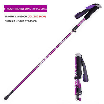 Alpine stick aluminum alloy folding ultra light and ultra short telescopic outdoor hand stick walking mountain with 5 poles