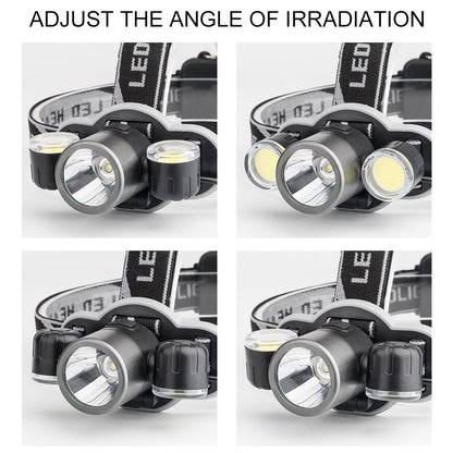6000 Lumen Headlamp XML T6+2COB LED Powerful Led Torch 18650 Rechargeable Lantern