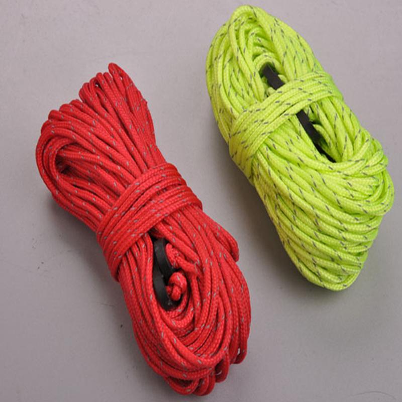 Naturehike 4*4m Reflective Tent Rope Windproof Rope Guy Line Awning Put a Noose With Adjustable Button Green&Red