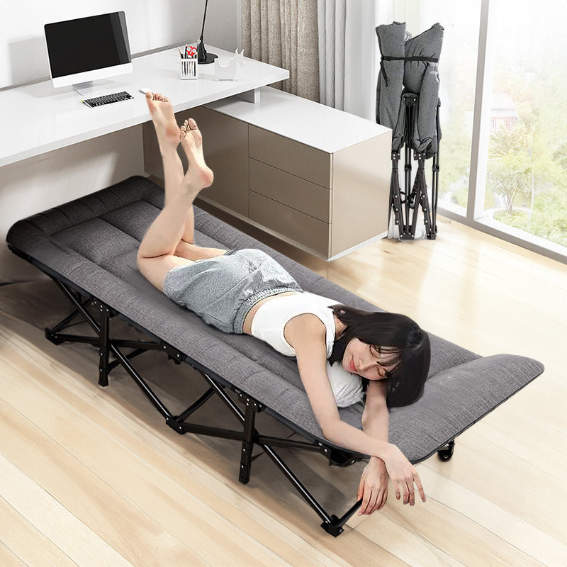 Outdoor camping bed, foldable beach bed, single garden siesta bed, with storage bag, lightweight.