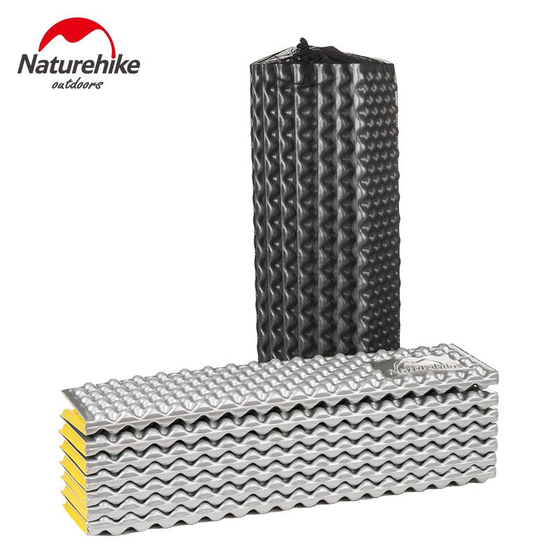 Naturehike EVA Aluminum Foil Camping Mat Portable Outdoor Beach Mat Moistureproof Camping Sleeping Pad Folding Egg Slot Yoga Mat