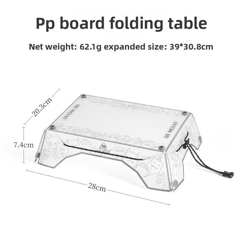 Folding Mini Table - Ultralight PP Camp Table & Tray (97g) Food-grade, Portable for Camping & Hiking Gear