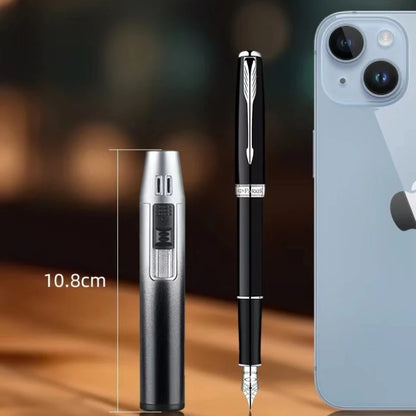 Pen Metal Lighter Mini Spray Gun Inflatable Windproof Butane Gas Lighter Adjustable Straight Shot Blue Flame Cigarette Tools