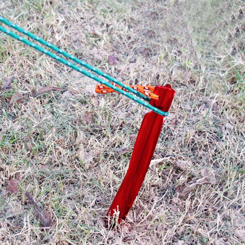 Shinetrip 4pcs  25cm  Aluminium alloy screw trigone nails Camping Sandbeach Swirled Shape Tent Peg with Pull Cord