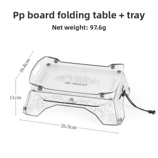 Folding Mini Table - Ultralight PP Camp Table & Tray (97g) Food-grade, Portable for Camping & Hiking Gear