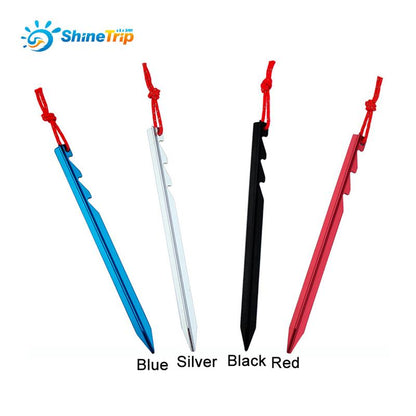 Shinetrip 6pcs/lot adjustable touch point aluminum alloy tent pegs Multi tooth  Super light stake camping tent accessories