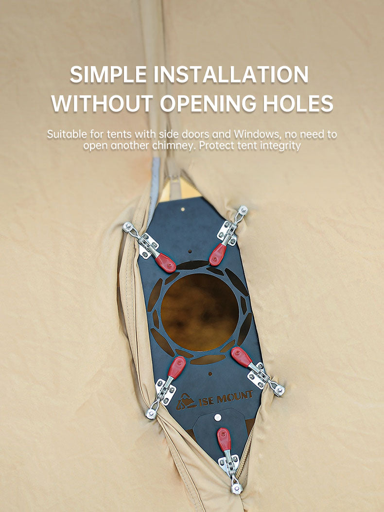 Anti-ironing board for chimney of outdoor tent stove aluminum alloy open-free fire-retardant board for camping firewood stove