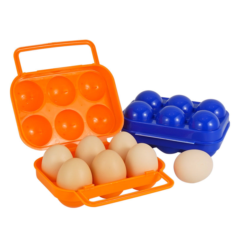 Outdoor 6-Grid Egg Box Portable Portable Egg Protection Tray New Household Pp Material Egg Tray