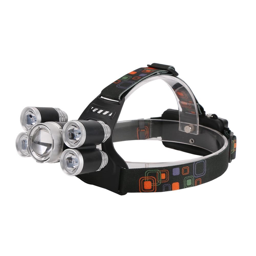 12000Lm XML T6 5 LED Headlight 4 Modes Torch 2x18650 battery+ Car charger