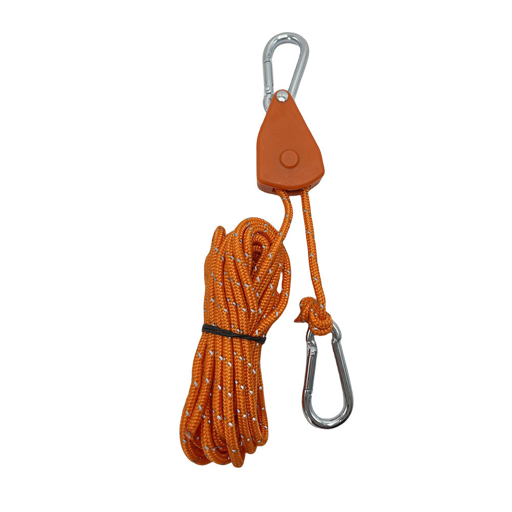 Outdoor camping canopy wind rope tent rope pulley adjuster windproof rope light fixture buckle hanging rope adjustable lifting