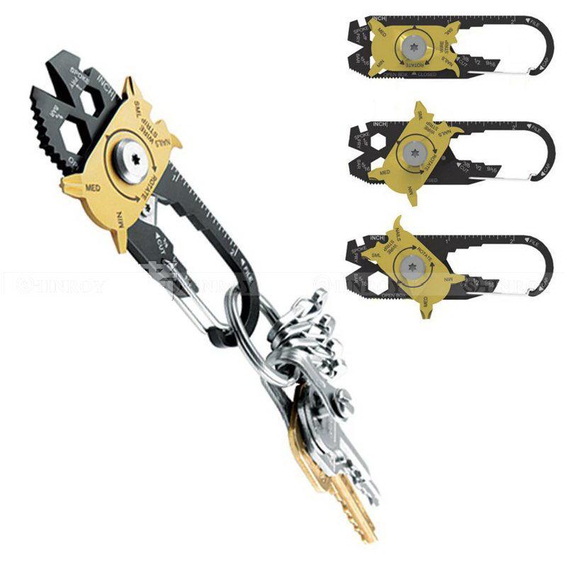 EDC Multipurpose mini gadget fixr Multifunctional carabiner multi tool key pocket survive true utility ring camp hike outdoor