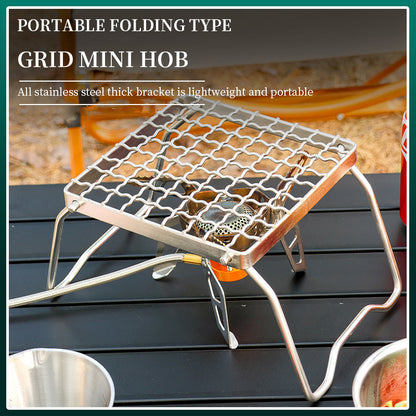Outdoor Stainless Steel Stove Head Support Portable Folding Barbecue Grill Set Pot Rack Grid Grill Support Grill