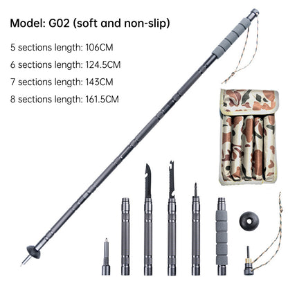 Folding telescopic outdoor hiking tactical self-defense stick Walking stick