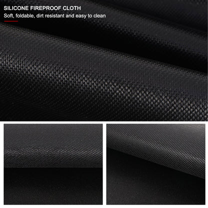 Outdoor camping silicone fireproof cloth picnic barbecue insulation pad flame retardant cloth high temperature fire blanket fiberglass cloth