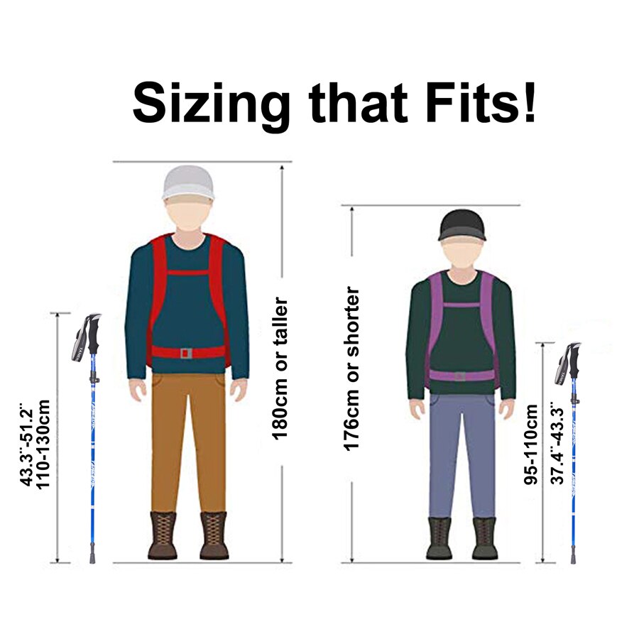 Anti Shock Walking Stick Telescopic Baton Trekking Stick Ultralight Aluminum Alloy Tactical Walking Canes 5-Section 1Piece