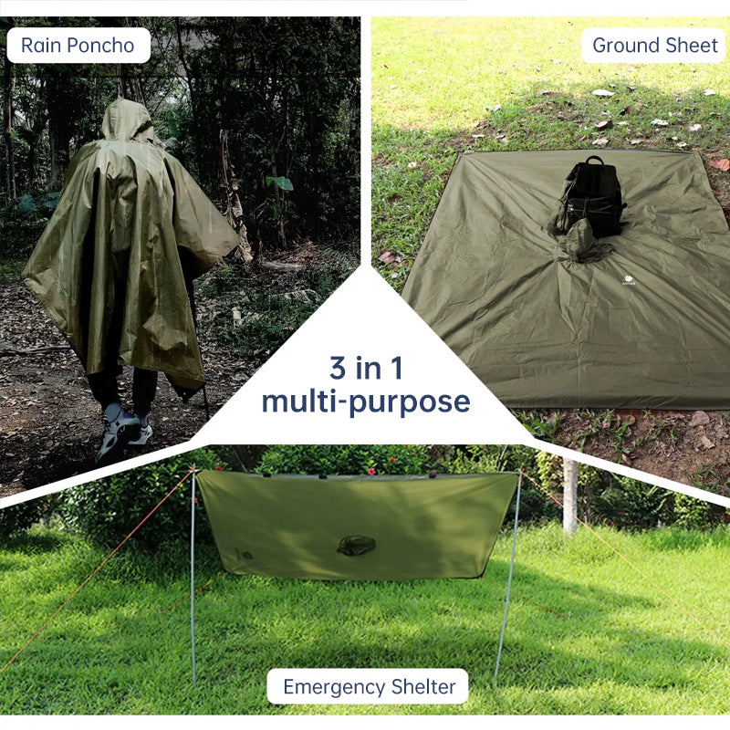Waterproof Hooded Rain Coat/Poncho: Lightweight, for Outdoor Hiking/Fishing/Climbing (Unisex)
