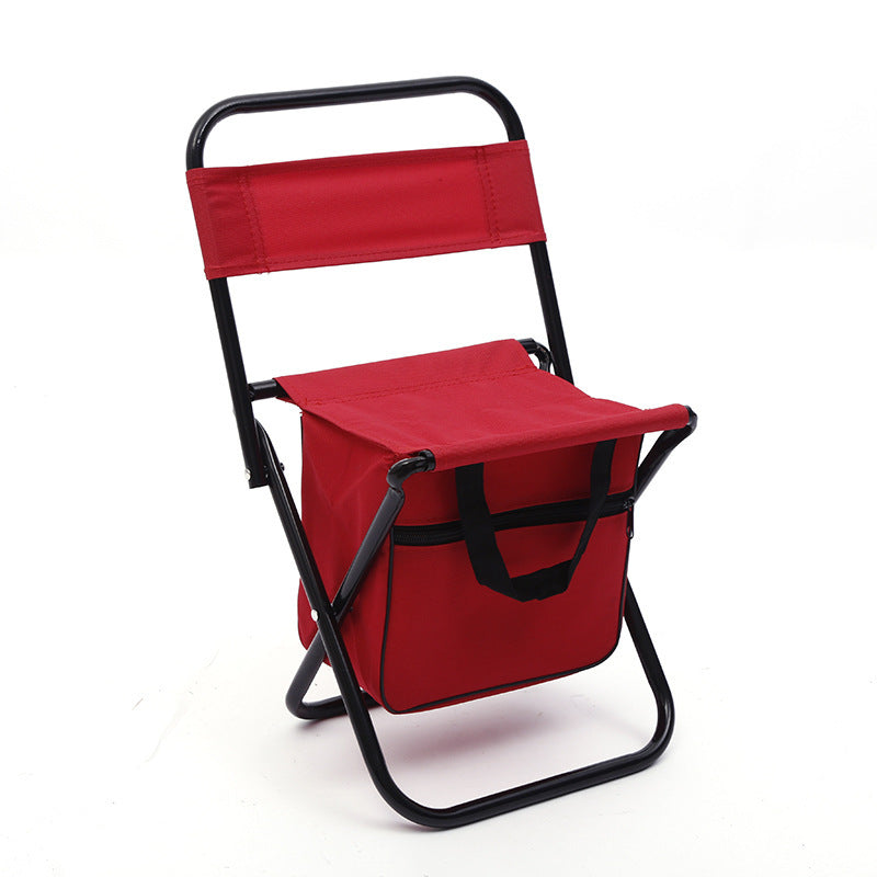 Outdoor Camping Folding Chair with Storage Backrest and Carrying Bag for Art Students' Sketching