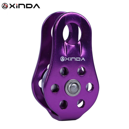 XINDA Rock Climbing Pulley Fixed Sideplate Single Sheave Pulley Outdoor Survival Tool High Altitud Traverse Hauling Gear