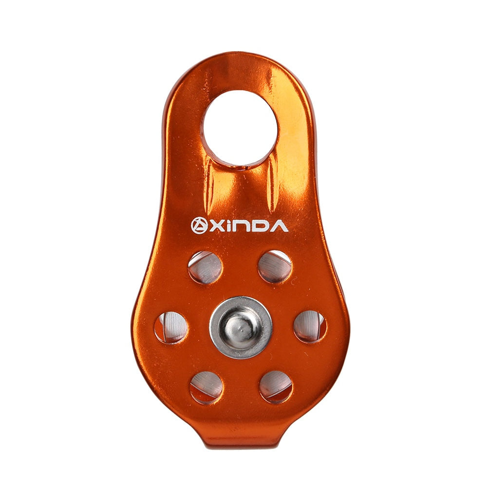 XINDA Rock Climbing Pulley Fixed Sideplate Single Sheave Pulley Outdoor Survival Tool High Altitud Traverse Hauling Gear