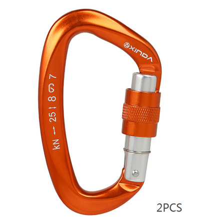 Xinda 25kN D-Shape Carabiner Climbing Security Safety Buckle Screw Gates Master Lock Carabiner Outdoor Rock Climbing Equipment