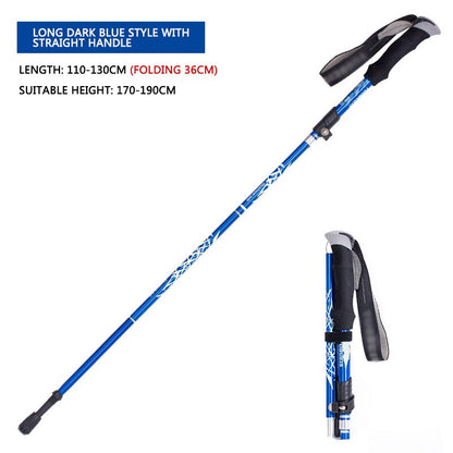 Alpine stick aluminum alloy folding ultra light and ultra short telescopic outdoor hand stick walking mountain with 5 poles
