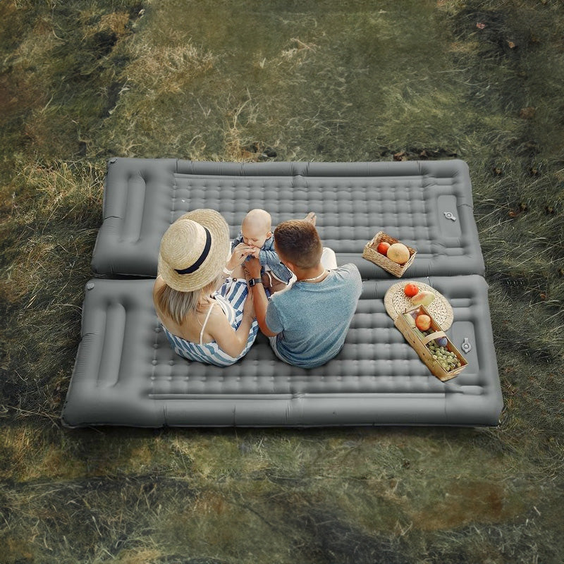 Outdoor thicken self-inflating camping mattress: ultralight, with built-in pump, ideal for travel, hiking, fishing.