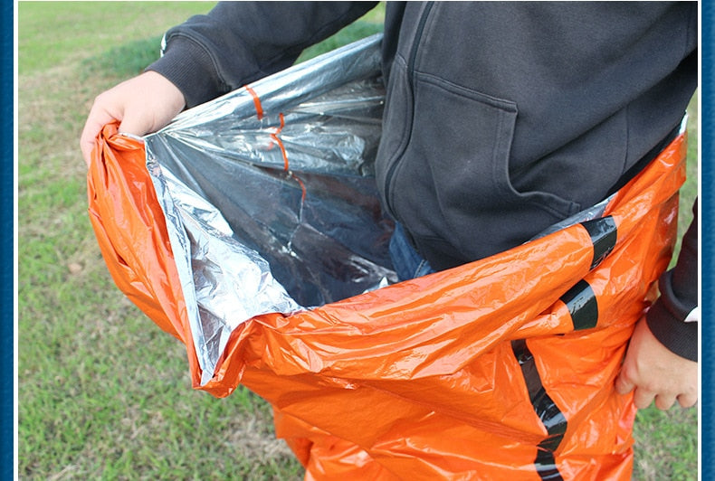 Portable Emergency foil Reusable Waterproof Rescue Space Thermal orange Bag Outdoor Camping Travel Hiking Travel Kits