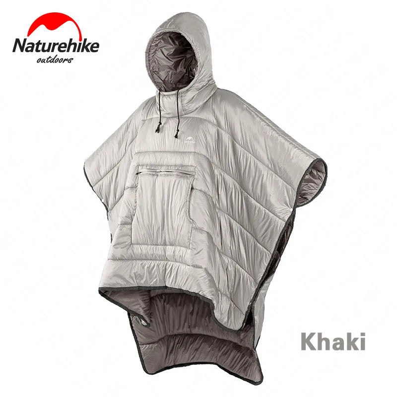 Naturehike Lazy Sleeping Bag Cloak Style Unisex Waterproof Portable Outdoor Camping Warm Sleeping Quilt Winter Travel Poncho
