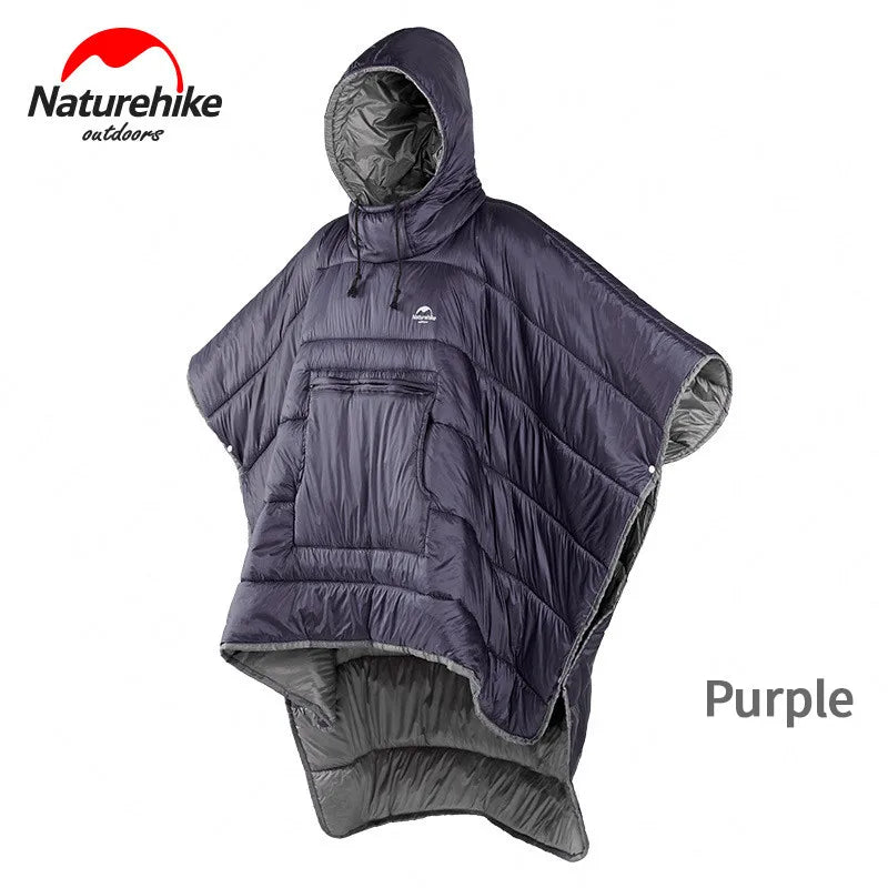 Naturehike Lazy Sleeping Bag Cloak Style Unisex Waterproof Portable Outdoor Camping Warm Sleeping Quilt Winter Travel Poncho