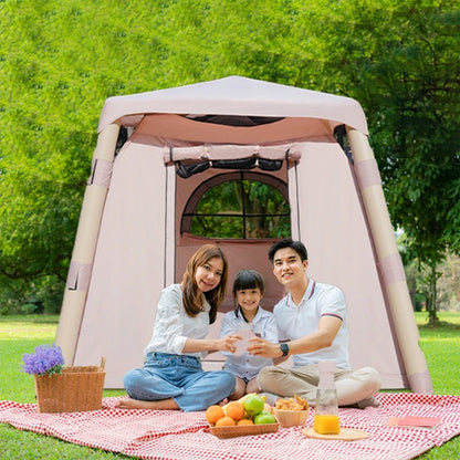 4-post Camping Tent 3-4 People Easy To Set Up Inflatable Tent Luxury Camping Outdoor Air Blown Tent, Waterproof Inflatable House Tent