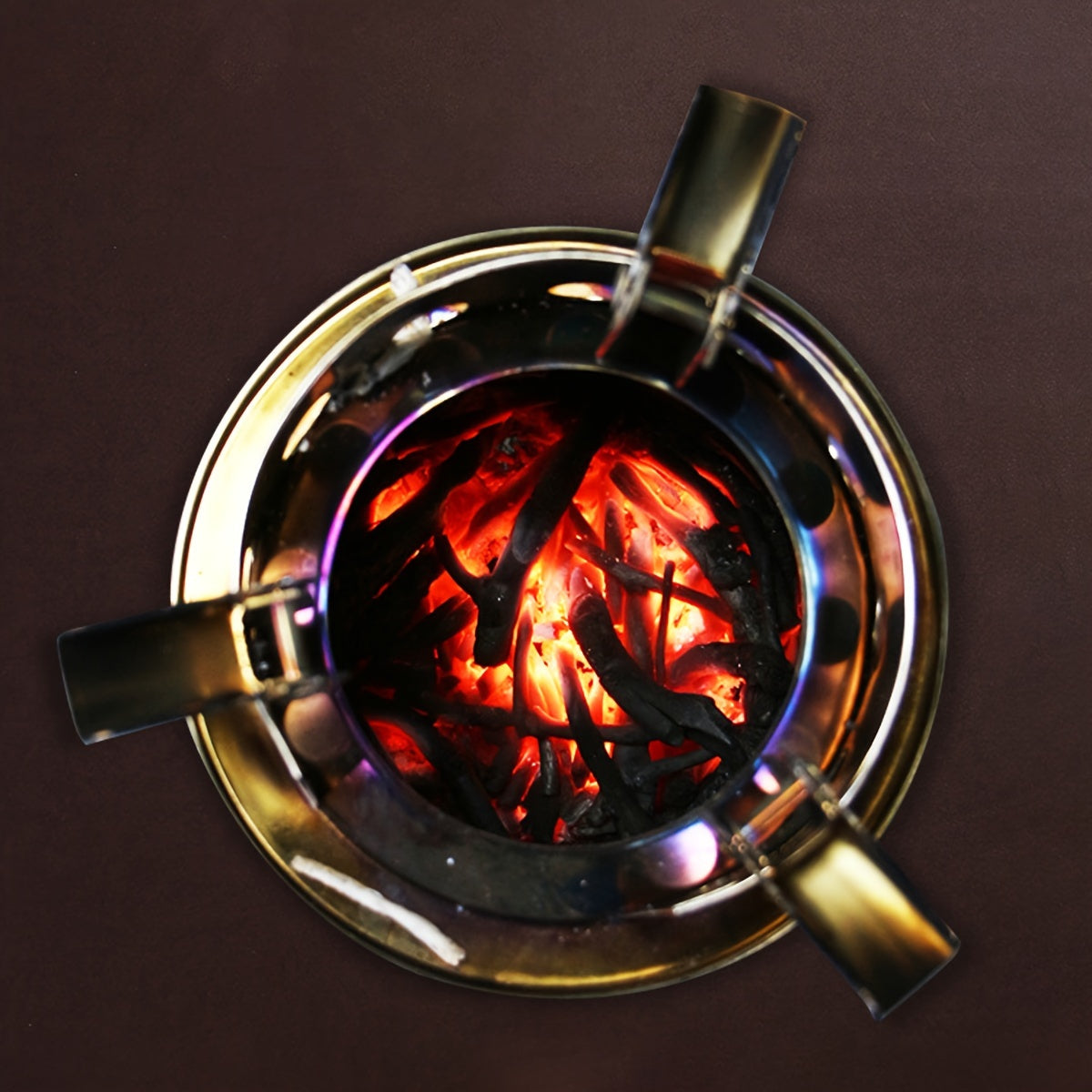 Don't Miss It.The Portable Round Stainless Steel Charcoal Stove Allows You To Easily Create A Mobile Charcoal Fire Feast.