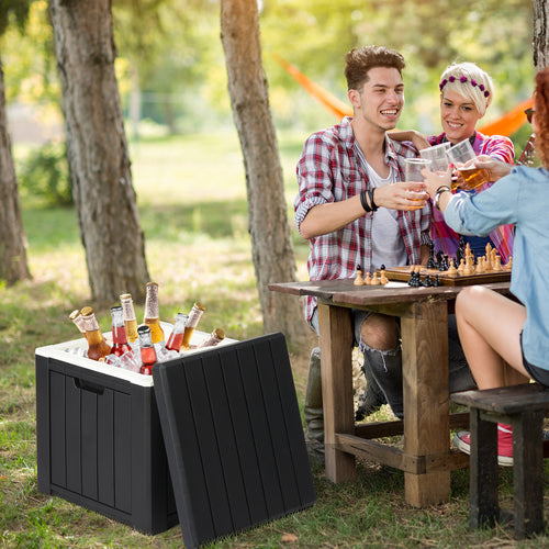10 Gallon Cooler Side Table, Multi-purpose Ice Cooler Outdoor Cocktail Side Table For Camping, Picnic, Beach, Pool, Party