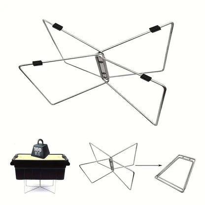 1pc Stainless Steel Portable Folding Rack - Quick Setup, Moisture-Proof Outdoor Luggage Rack With Insulated Storage Base