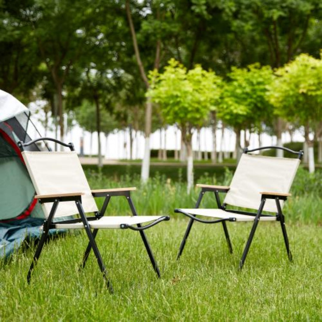 Folding Outdoor Chair For Indoor And Outdoor Use, Suitable For Camping, Picnic, Beach, Backyard, Barbecue, Party, Terrace, Beige