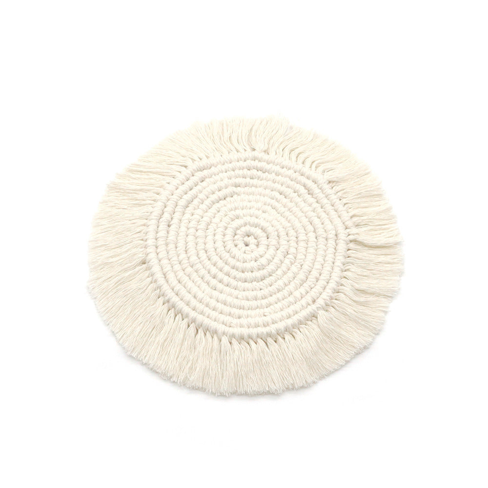 Nordic Style Hand-woven Coaster Round Non-slip Party Dining-table Decoration Picnic Outdoor Moisture-proof