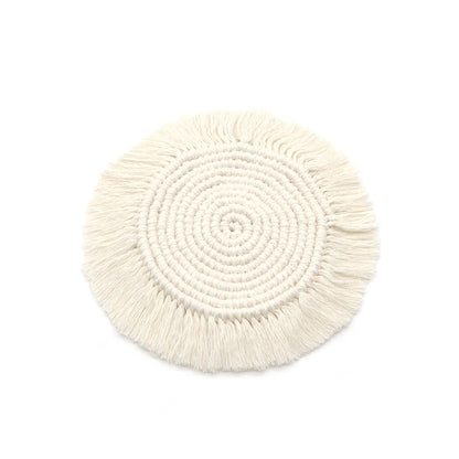 Nordic Style Hand-woven Coaster Round Non-slip Party Dining-table Decoration Picnic Outdoor Moisture-proof