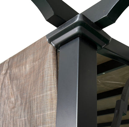 Outdoor Pergola Sun Shade Cover Cloth Patio Canopy HDPE Permeable With Grommets -13' X 7.7', Brown