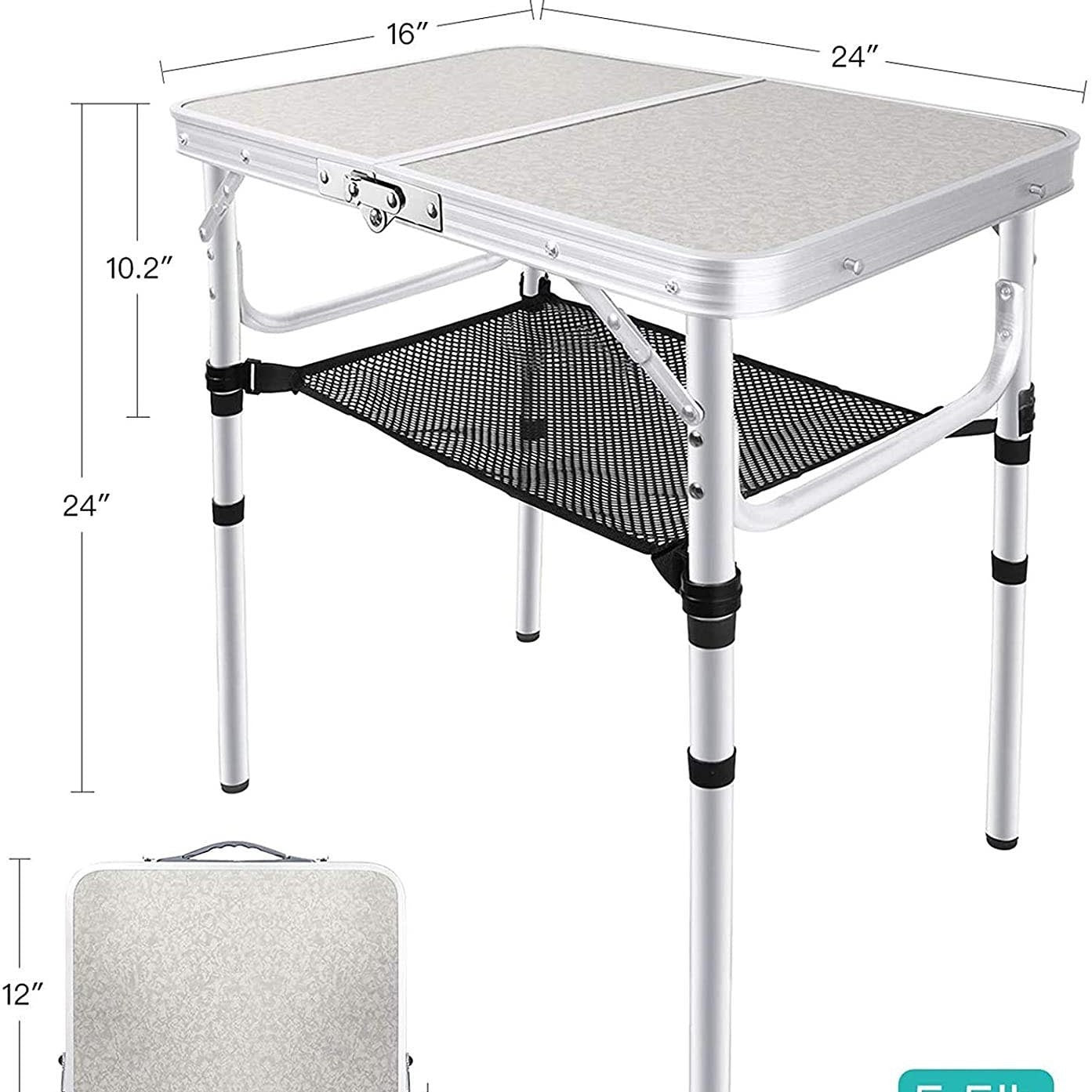 AMZ Small Ruler Camping Table 604060 Two Fold Foldable Camping Picnic With Net