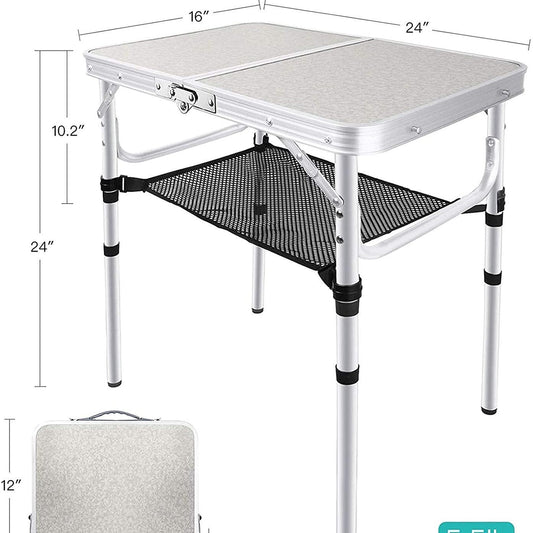 AMZ Small Ruler Camping Table 604060 Two Fold Foldable Camping Picnic With Net