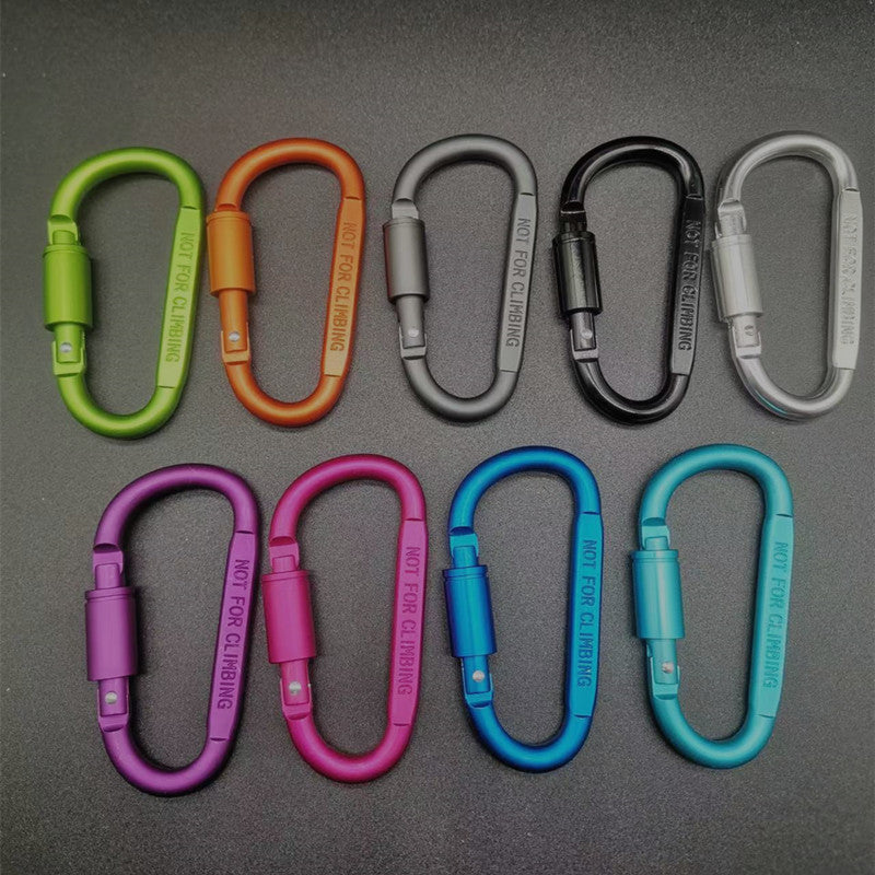 D-type Carabiner High Quality Bold 8cm Flat With Lock