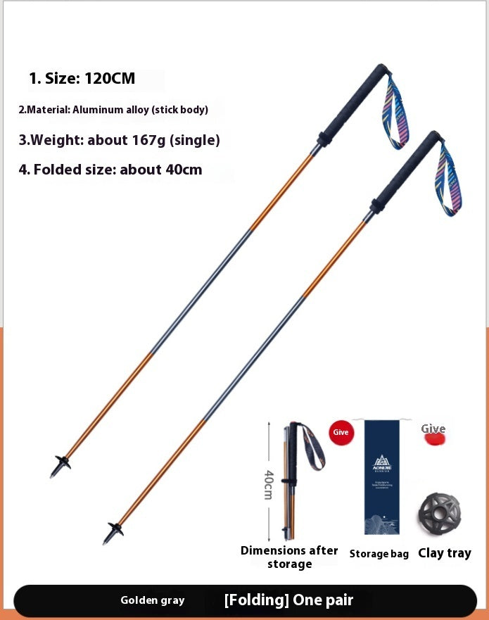 Carbon Trekking Pole Folding Carbon Fiber Off-road Cane