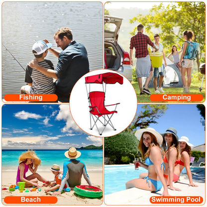 Camping Chair With Sunshade, Foldable Portable Rain Shelter Chair, Supports 330LBS, Banned On Walmart Platform