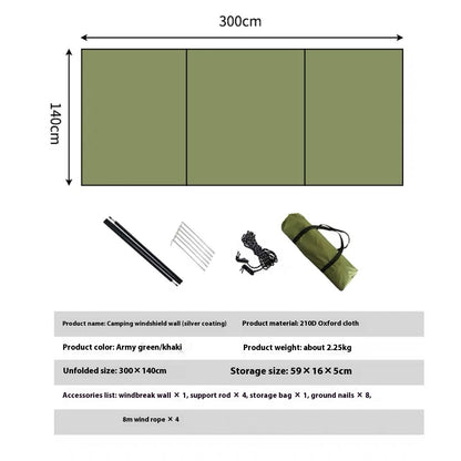 Outdoor Stove Camping Screen Array Shell Beach Windshield Tent