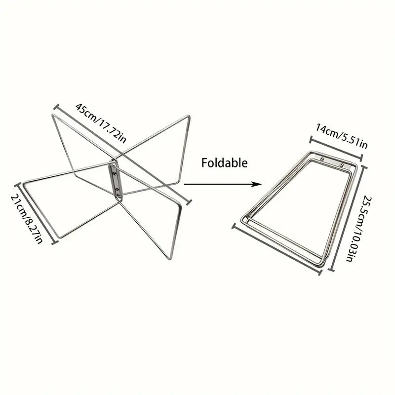 1pc Stainless Steel Portable Folding Rack - Quick Setup, Moisture-Proof Outdoor Luggage Rack With Insulated Storage Base