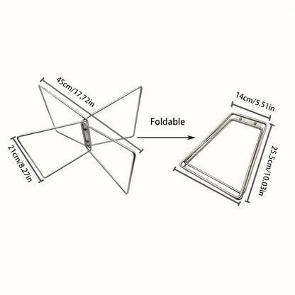1pc Stainless Steel Portable Folding Rack - Quick Setup, Moisture-Proof Outdoor Luggage Rack With Insulated Storage Base