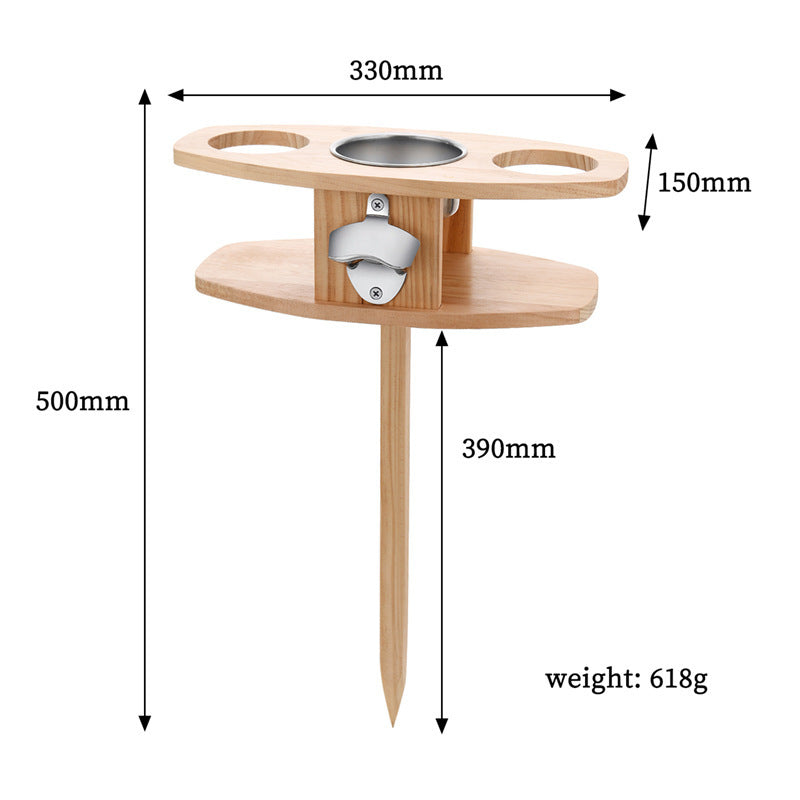 Solid Wood Outdoor Portable Bamboo Wooden Red Wine Glass Holder Simple Detachable