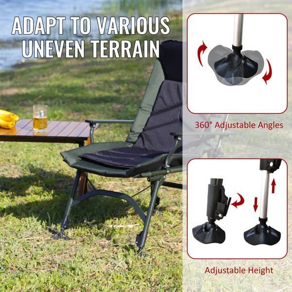 Camping Lounge Chair, Portable Folding Recliner With Adjustable Backrest, Suitable For Indoor And Outdoor Camping, Beach Hiking, Fishing
