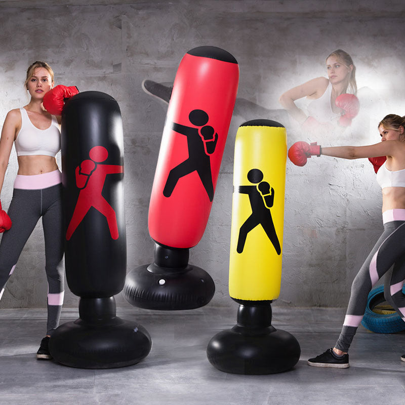 Leather Pattern Inflatable Boxing Column Tumbler Children's Vertical Fitness Vent Toys