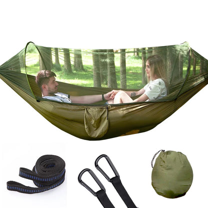 Full-automatic Quick-open Hammock With Mosquito Net Outdoor Single And Double Nylon Cloth Camping Mosquito Net Hammock