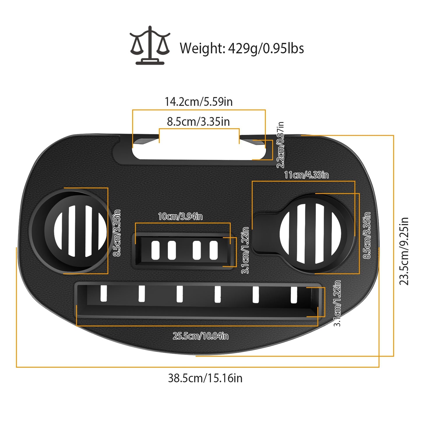 1 Set Cup Holder For  Zero Gravity Chair Clip On Side Tray With Beverage Can Mobile Devices Slots Cup Holder Only No Chair